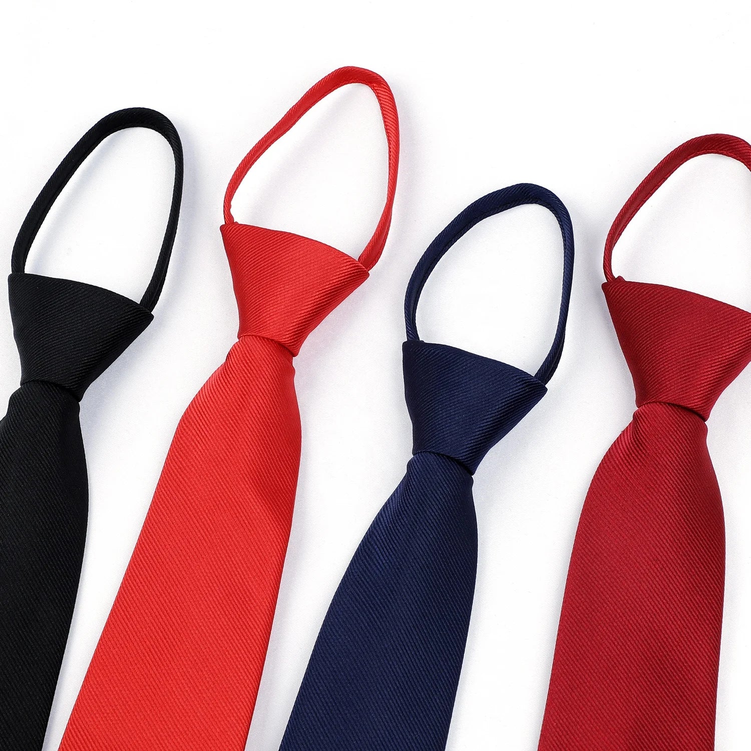 2025 Hot Selling Cheap Fashion Solid Black Color Poly Neck Ties Original Plain Neck Ties for Men Custom