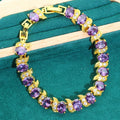 Natuna Cross Border Jewelry Necklace Copper Purple Zircon Necklace Ring Earrings Fashion Jewelry Set for Ladies