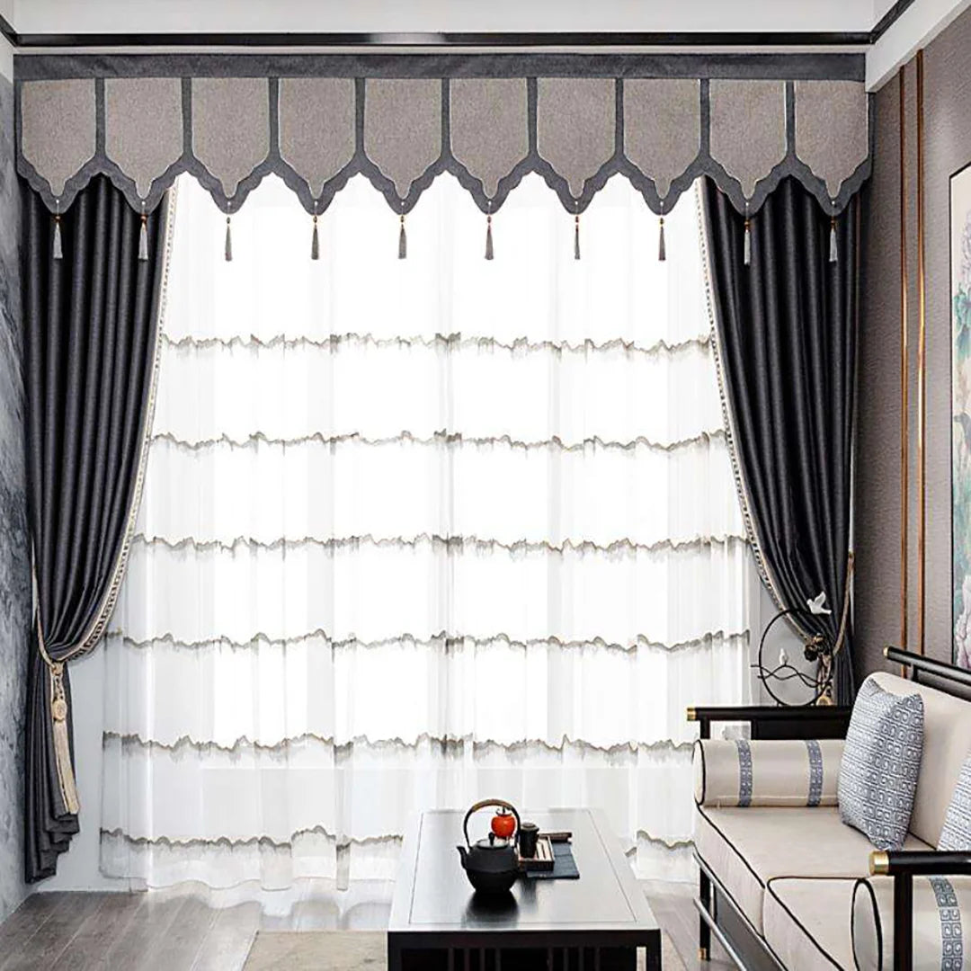 New Modern Customized Full Shading Blackout Insulated Woven Curtains 100% Polyester UV Protection All-Season Left/Right
