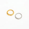 Joolim Jewelry Wholesale 18K Gold Plated Irregular Arc Gradient Stainless Steel Rings for Women