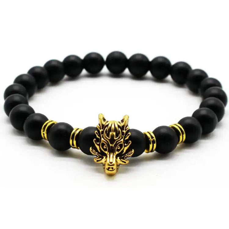 2022 Newest Stretch Men Natural Stone Bracelets Luxury Gold Dragon Custom Bracelet Jewelry