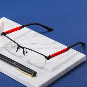 91310 Metal Classical Anti-Blue Light Luxury Computer Eyeglasses Eyewear Square Optical Glasses Frame for Men Women 2026