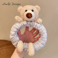 Women's New Spa Bear Hair Band Cute Coral Velvet Soft Headband for Facial Makeup Water Absorption