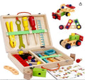 Children's Tool Kit Wooden Toolbox Kit Improve Kids Hands-on Ability Wooden Tool Toy Mechanic Tool Box Set DIY Gift for Children