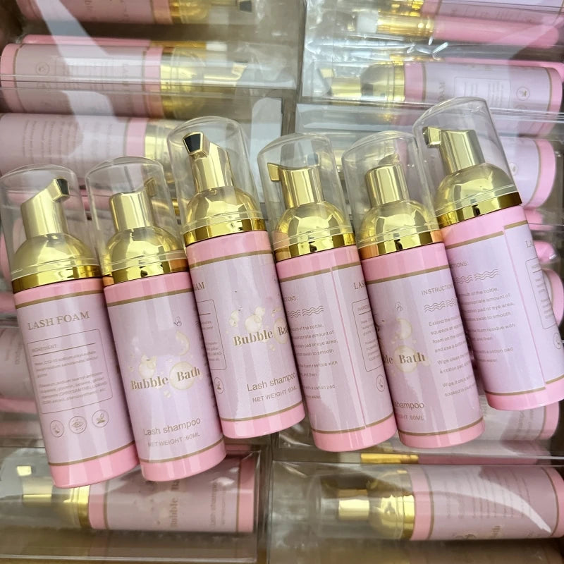Eyelash Lashes clear Shampoo Kit Set Bottles OEM Eyelash Extension Cleanser Foam Cleaner Lash Shampoo Lash Accessories