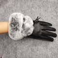 Women Premium Shearling Sheepskin Fur Lined Real Leather Fur Gloves