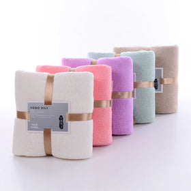Hot Sale Super Absorbent Coral Velvet Bathroom Towel Set Soft Solid Pattern for Home Use