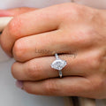 Luster Jewelry Trendy Style 10/14/18k Lab Grown 2.5 Oval Shape Moissanite Diamond White Gold Engagement Rings for Women
