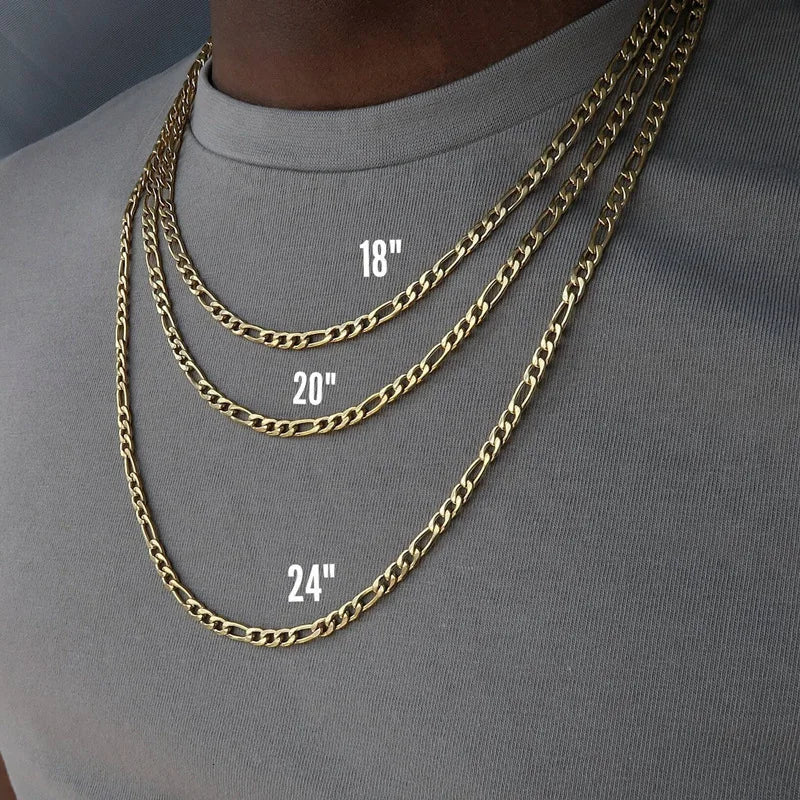 18 k Gold Stainless Steel Hip Hop Necklaces Cuban Chain for Men