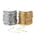 4MM Oval Paper Clip O Chain Link Necklace Roll Meter Stainless Steel Cable Rolo 18K Gold PVD Plated DIY Accessories Cheap Price