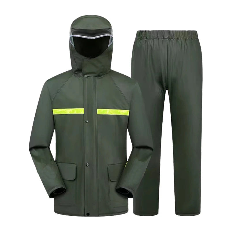Hot-selling Thickened Full Body Waterproof  Adult Heavy Rain Hiking Cycling  Knitted Raincoat