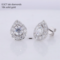 0.5ct Round CVD VVS HPHT DEF Lab Grown IGI Certified Diamond Earrings 10K 14K 18k Solid Gold Claw Lab Grown Diamond Stud Earring