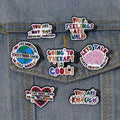 Let 's Talk About Mental Healtn Enamel Pin Brain Thinking Inspirational Quotes Brooch Metal Badge Decoration Cartoon Pin Jewelry