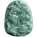 Wholesale Natural Jadeite Character Landscape Pendant Hope Love and Luck Necklace Pendant