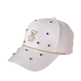 Outdoor Activity Cap Custom Logo New Stylish and Simple Pearl Bear Thin Sunshade Cotton Baseball Cap