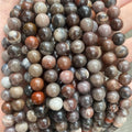 Wholesale Natural Stone Manufacture Natural Red Wood Pattern Gem Stone Loose Beads for Jewelry Making