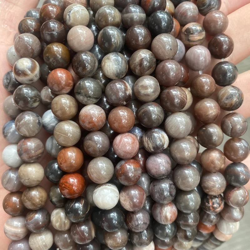 Wholesale Natural Stone Manufacture Natural Red Wood Pattern Gem Stone Loose Beads for Jewelry Making