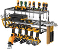 Power Tool Organizer Garage Organization with 5 Drill Holders Organizers Storage Wall Mount Metal Shelf