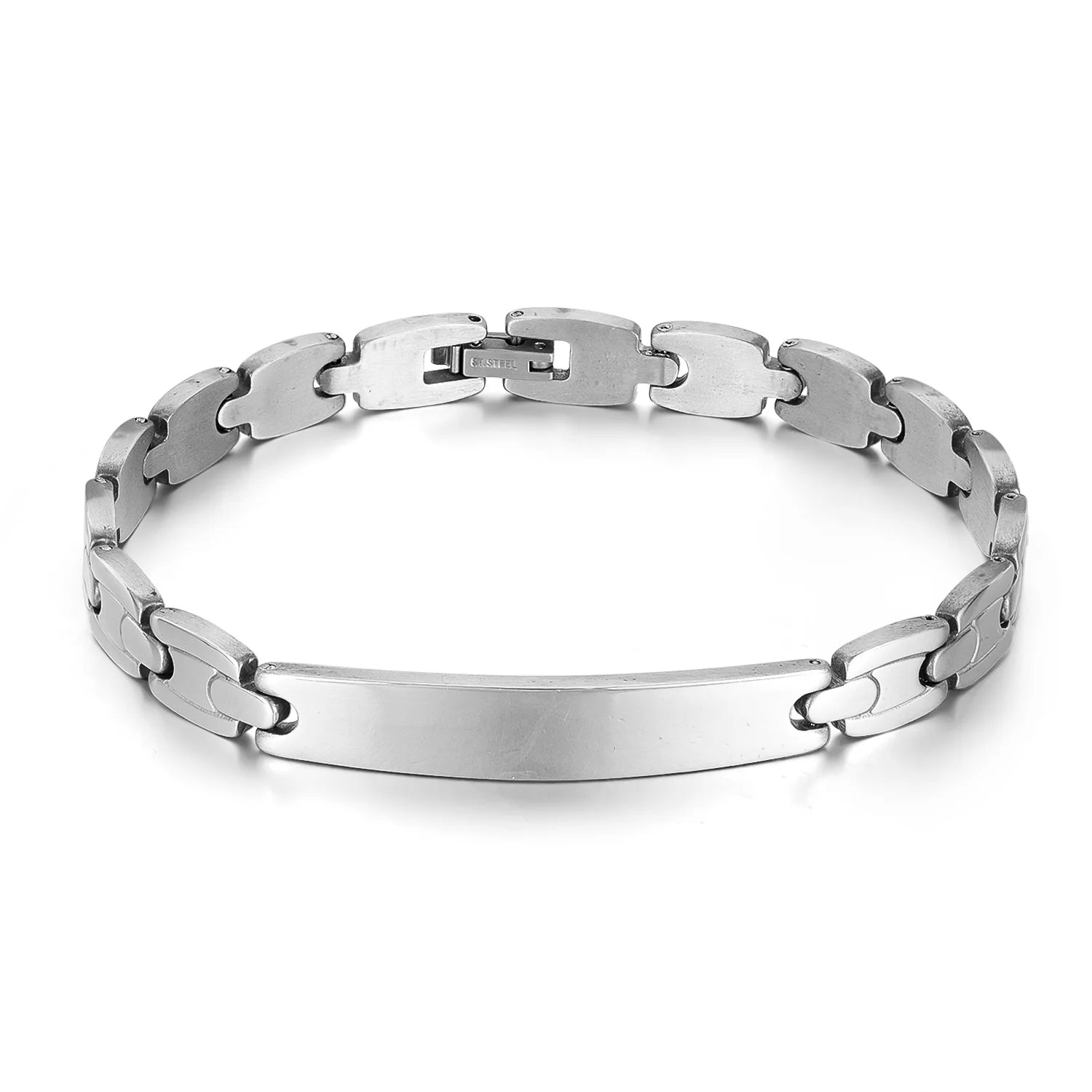 Wholesale Exquisite Simple Hot Sale High Quality Stainless Steel Silver Plated Classic Unisex Charm Bangle Bracelet Jewelry