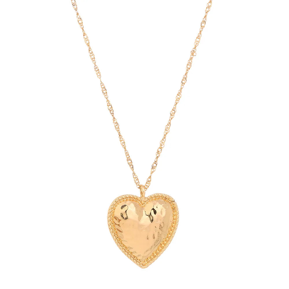 HOVANCI Bestselling Jewelry Metal Love Heart Pendant Necklace Simple Twist Chain Heart Necklace Lover Gift