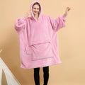 Oversized 100% Polyester Sherpa Sweatshirt Blanket Plain Hoodie Blanket Giant Wearable Winter TV Hooded Blanket Sleeves Direct