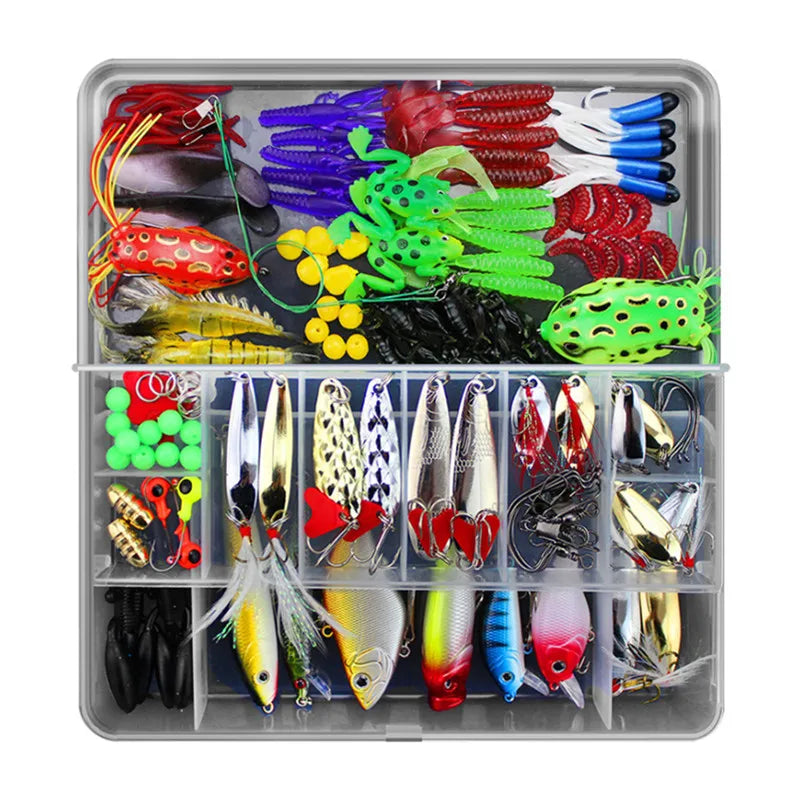 The Best and Cheapest 141pcs/box Fishi Lures Soft Metal Frog Fishing Lure Tool Set