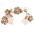Flower Wedding Hair Comb Handmade Leaf Wedding Head Accessories Bridal Flower Hair Jewelry Head Piece
