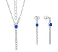 QX CUSTOM OEM Women Luxury 925 Sterling Silver Round Earrings Necklaces Fine Cubic Zirconia Jewelry Jewelry Set for Woman Gift