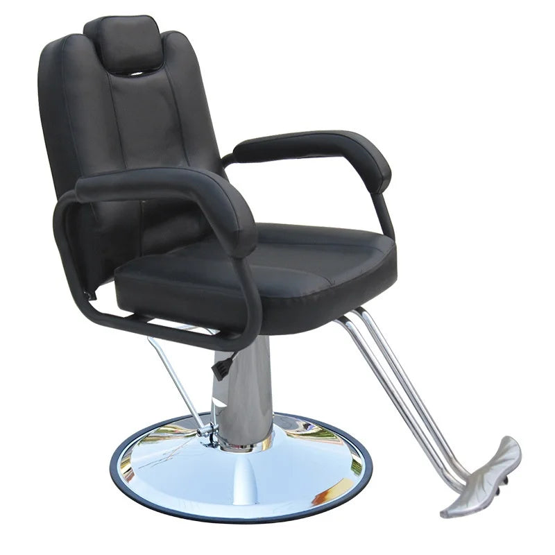 Beauty Source Factory's Reclining Steel Iron Base Hairdressing Chair Modern Design Adjustable Height Synthetic Leather Seat