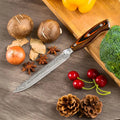 5 Inch 5cr15 Stainless Steel Hammer Pattern Kitchen Utility Knife With Ergonomic Pakka Wood Handle