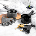 Food Grade 10pcs Plastic Measuring Spoon Tool Set Multifunction Gray and Black in Kitchen Usage PP Material for Baking