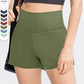 Essentials Colorful Stretch Quick Dry Comfort Anti-Exposure Running Shorts 2 in 1 Womens Sports Yoga Fitness Shorts With Pockets