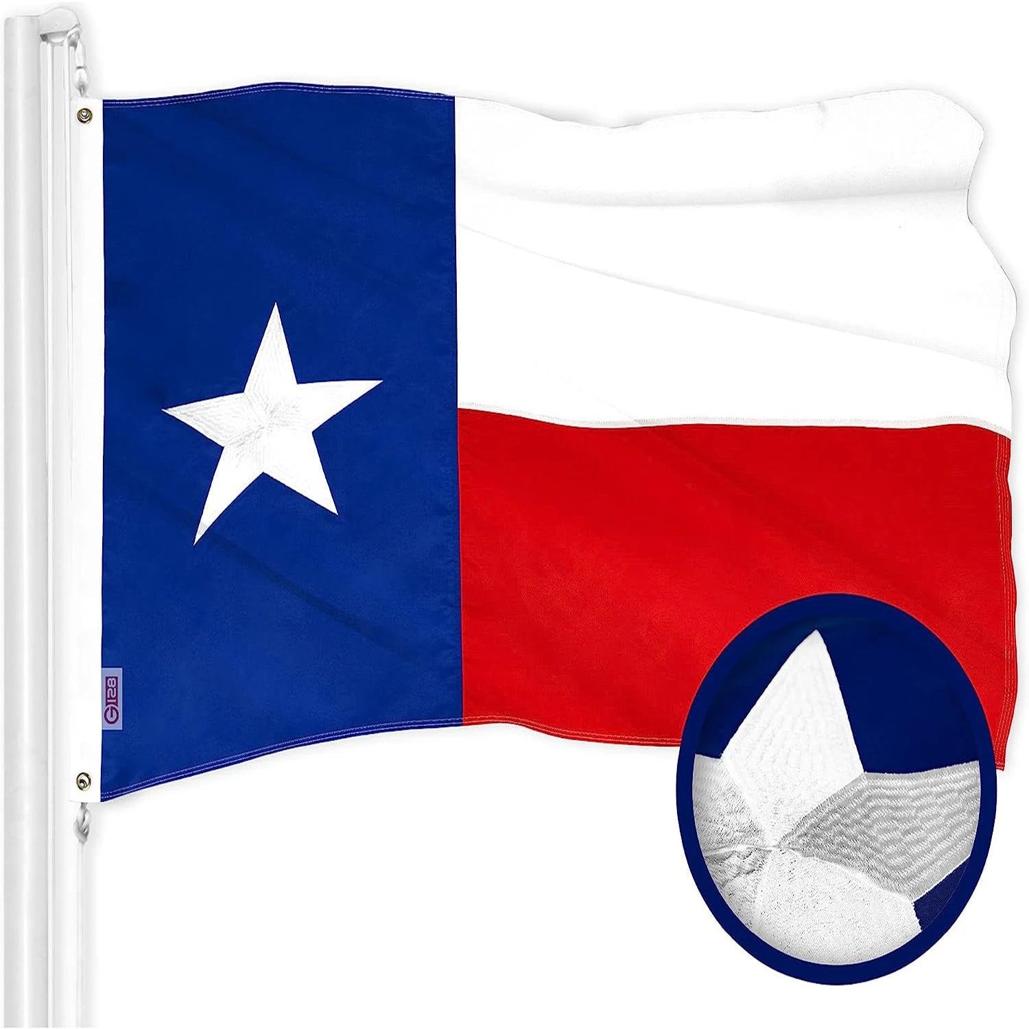 Wholesale Promotional 3X5Ft Polyester Vivid Color and Fade Proof Canvas Header Double Stitched Brass Grommets Texas State Flag