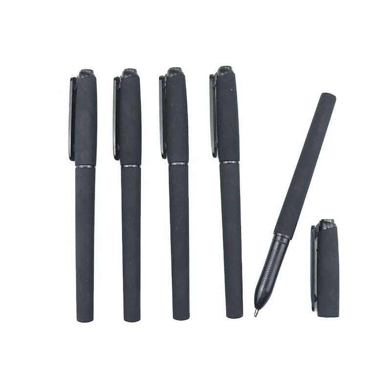 Wholesale Good Quality Large-capacity Black Rubber Gel Pens MegaBDM