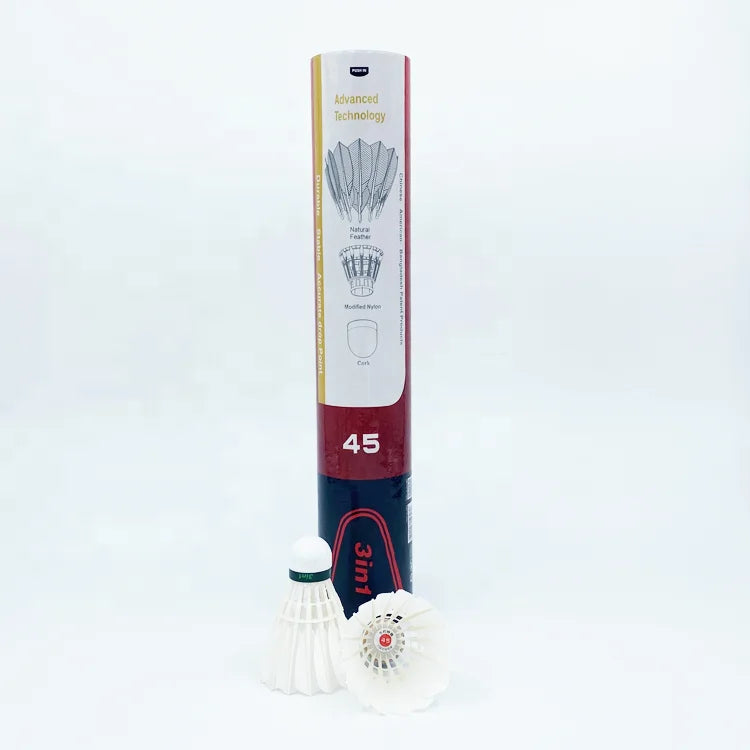 12 Pcs Goose Feather D45 Professional Competition Badminton Birdie Shuttlecock for Outdoor/Indoor Sports Activities Dmantis