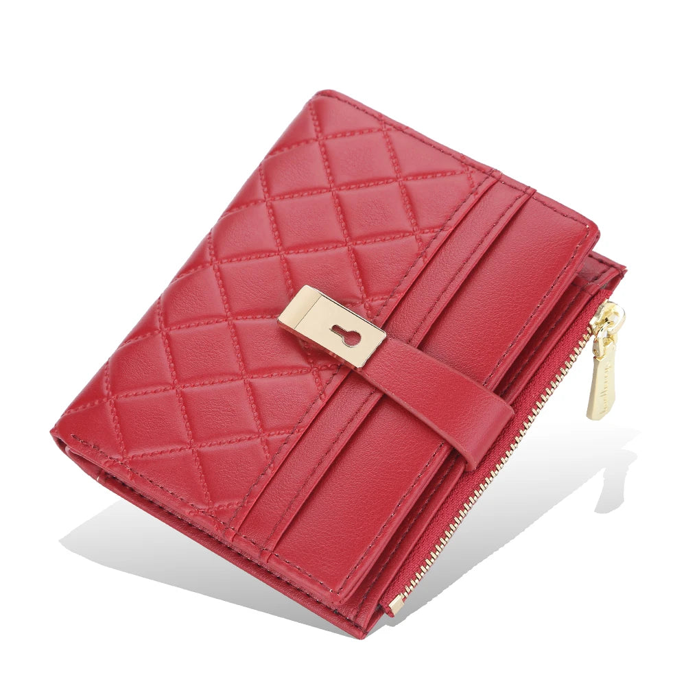 Popular Fashion New PU Leather Short Multiple Card Slots Wallet for Women With Zipper&HaspLady Purse Card Holder Case Wholesale