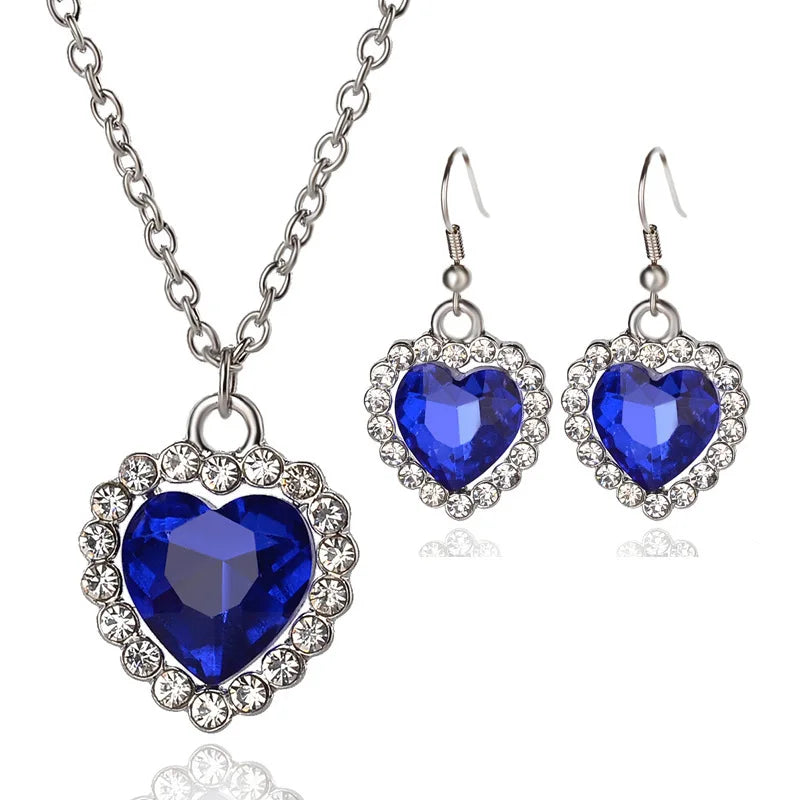 Titanic Ruby Sapphire Ocean Star love Lace Necklace Fashion Everything with the Same Necklace