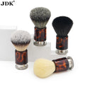 High Quality Customized Men's Shaving Brush Synthetic Vegan Badger Hair Resin Handle Private Label Black Color JDK Super Badger
