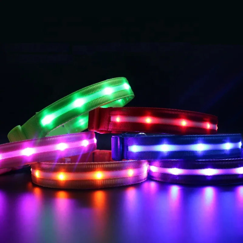 LINLI Available in 8 Colors USB Rechargeable Loop LED Dog Necklace Collar Make Your Dog Visible Safe and Seen Flashing Dog Light