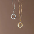 Fashion Jewelry 925 Sterling Silver Clavicle Necklace 18K Gold Plated Twisted Circle Flower Pendant Necklace Jewelry for Women