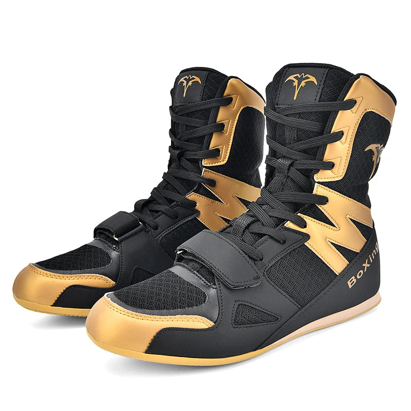 Customized 4 Color Professional Men's Fighting Wrestling Shoes Movement Training Bodybuilding Women Boxing Boots Squat Shoes