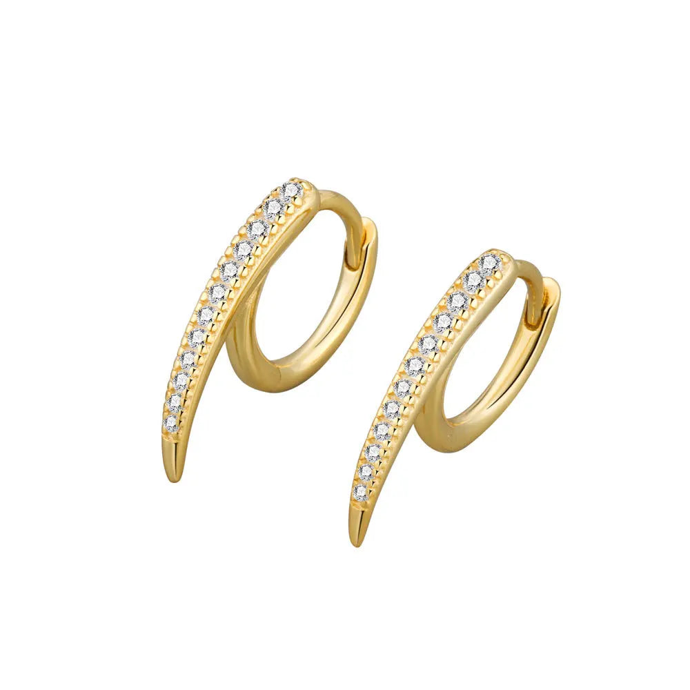 New Fashion Rhinestone Hoop Earrings for Women Shiny Small Circle Zirconia Earrings Girl Party Engagement Jewelry Gifts