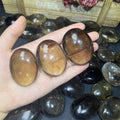 Natural Crystal Crafts Somke Quartz Plam Stone Smoke Quartz Healing Stone for Sale