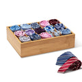 Bamboo Closet Drawer Divider Storage Box Organizer with 15 Compartments Rectangle Shape for Socks Underwear Tie Organizer