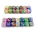 16mm D6 square Round Corner Double Colors Multi Colors Corner  Regular Pixel Points Plastic Dice Plastic Cubes