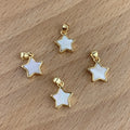 Fashion Simple White Shellfish Plated Gold Star Charms Pendant for Diy Jewelry Making Necklace Bracelet