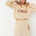 OEM Guangzhou Women's Printed Autumn Hoodie Formal Style Fleece Fabric with Front Logo