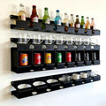 Factory Custom Heavy Duty Powder Coated Steel Spray Bottle Holders Storage Rack Garage Workplace Wall Mount Bottle Organizer