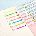 New Arrival Oblique Tip Multi Color Plastic Tip Fluorescent Flat Colorful Highlighter Pen