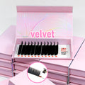 Private Label 0.05 Velvet Matte Black Eyelash Extension Wholesale Luxury Mink Trays Volume Supplies Velvet Lash Extension Trays MegaBDM